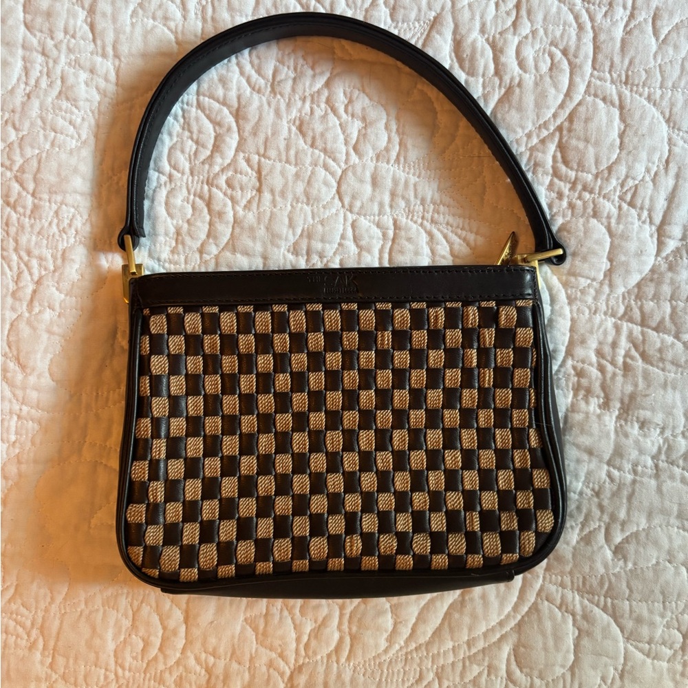 The Sak Black and Brown Checkered Hand Bag